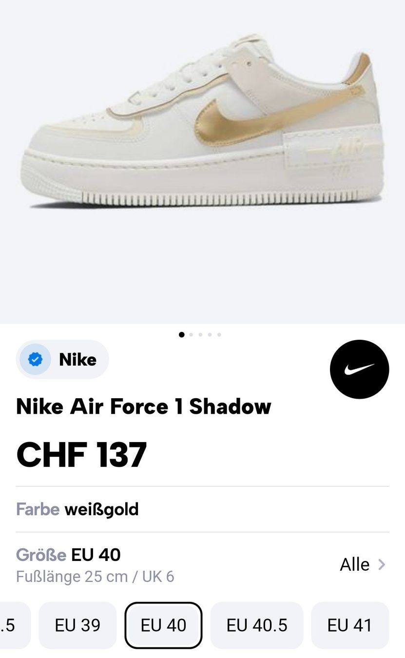 Nike Chaussures hommes: Nike Air Force 1 Shadow – Neuf avec emballage d'origine à Wängi par Maelstrom 5