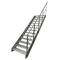 Stahltreppe 14 Stufen+Geländer 60x266cm