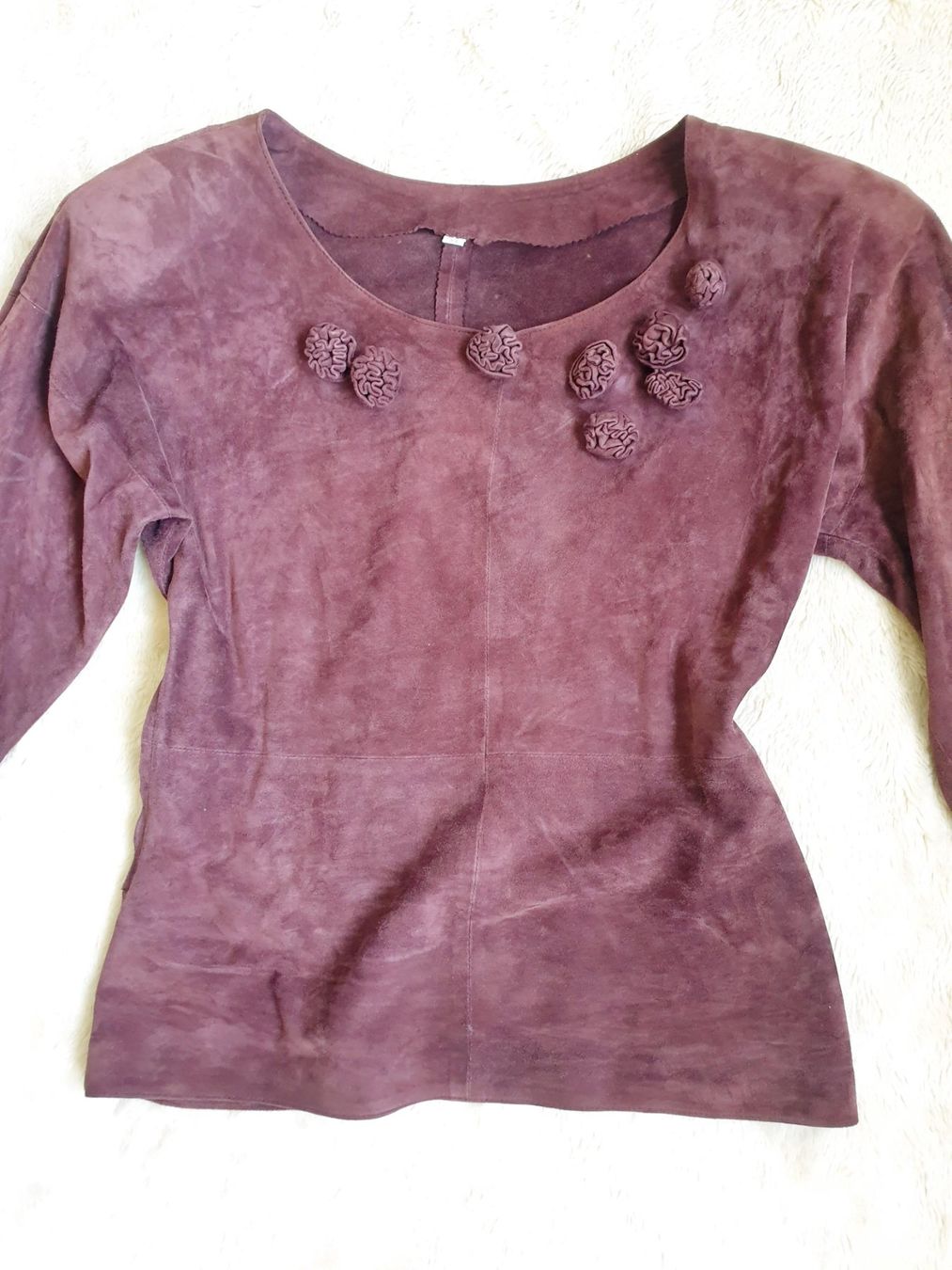 Tuniques: LEDER EINZELSTÜCK PULLOVER S 36 , TOP ZU JEANS ROCK HOSE – D'occasion à Elsau par the-colorful-side 6