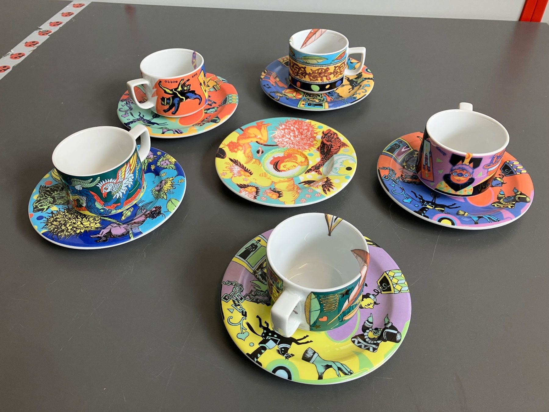 Bopla Tazze: Bopla Kaffee Tassen mit Unterteller – Usato da Aarburg venduto da Wendepunkt_Fundgrube