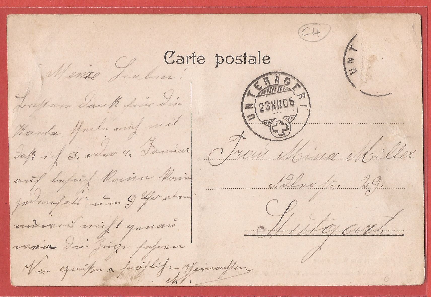 Cartoline postali: Unterägeri mit Aegerisee - 1905 – Usato da Fislisbach venduto da Porano 1
