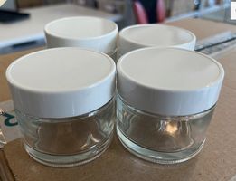 Lot de 96 pots en verre 40-45ml avec couvercles blanc