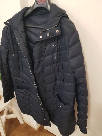 Armani Exchange Herren Daunenjacke Jacke Mit Kapuze Schwarz