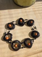 Collier fantaisie noir et orange - Style original !