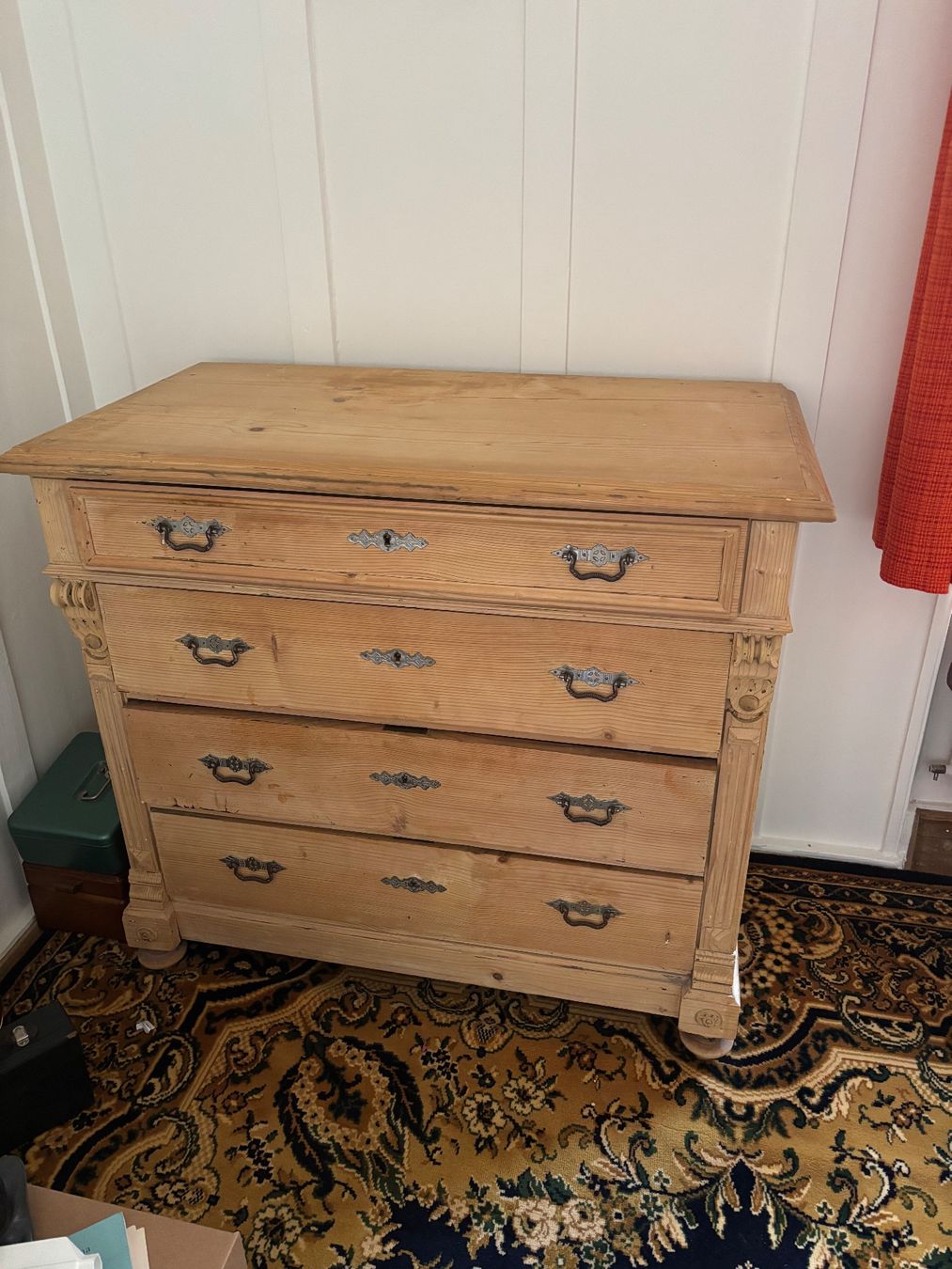 Cassettiere: Commode ancienne bois massif 4 tiroirs style rustique 80cm – Usato da Biel/Bienne venduto da jw29