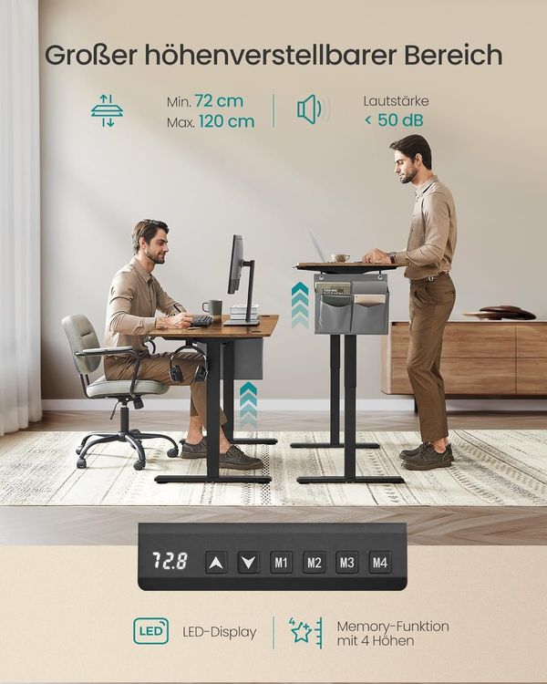 Elektrisch Höhenverstellbarer Schreibtisch FANTOM 140x60cm 3