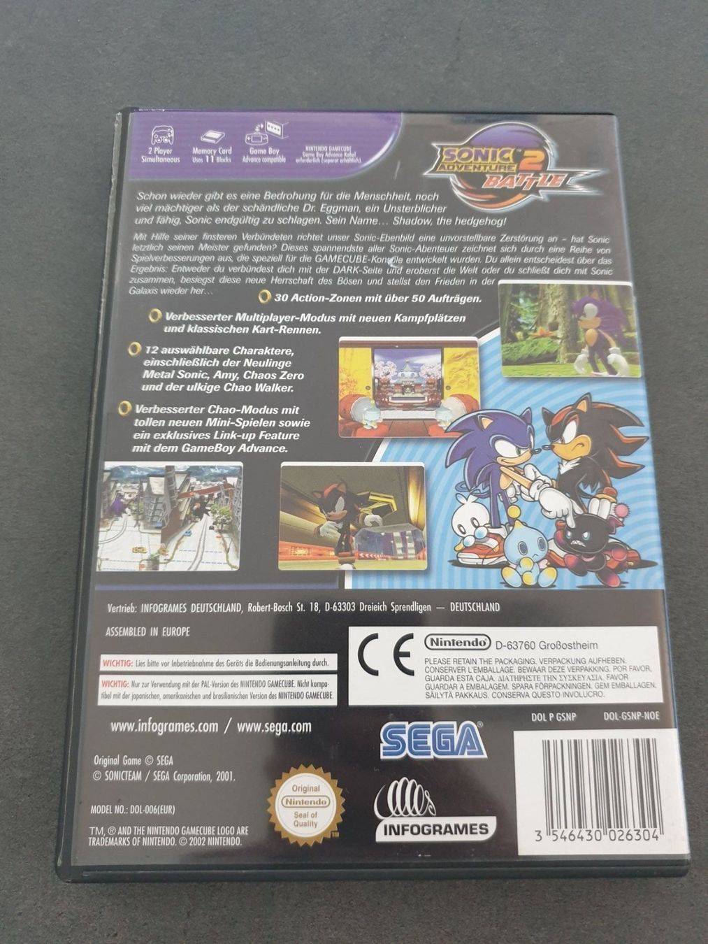 Nintendo Spiele: Sonic Adventure 2 Battle Case + Manual Gamecube – Gebraucht aus Füllinsdorf von  1