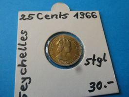 Seychellen 1966, 25 Cents stgl