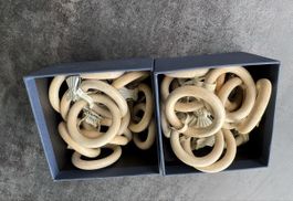 30 Stck. Vorhangstangenringe hellbeige Durchmesser 4cm