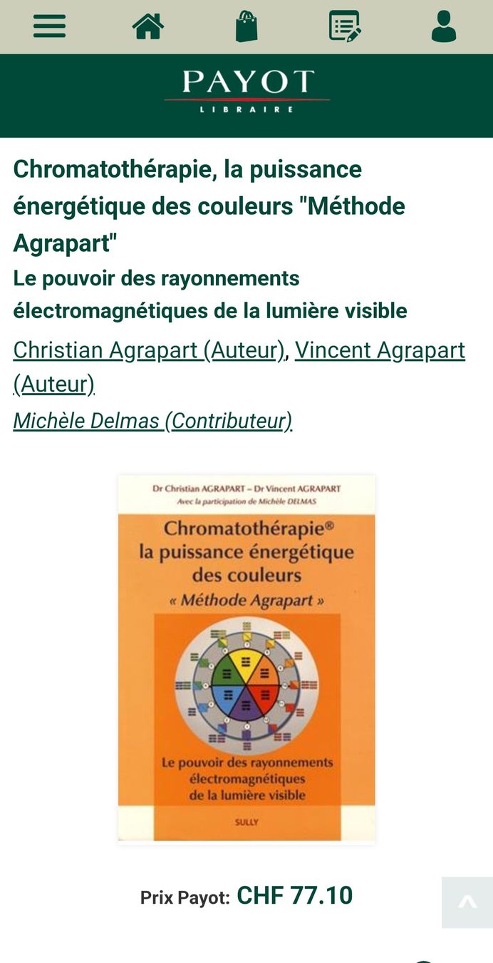 Libri: Chromatothérapie "Méthode Agrapart" - Éditions Sully - NEUF – Nuovo e nell'imballaggio originale da Montreux venduto da Edelweissgirl_64 1