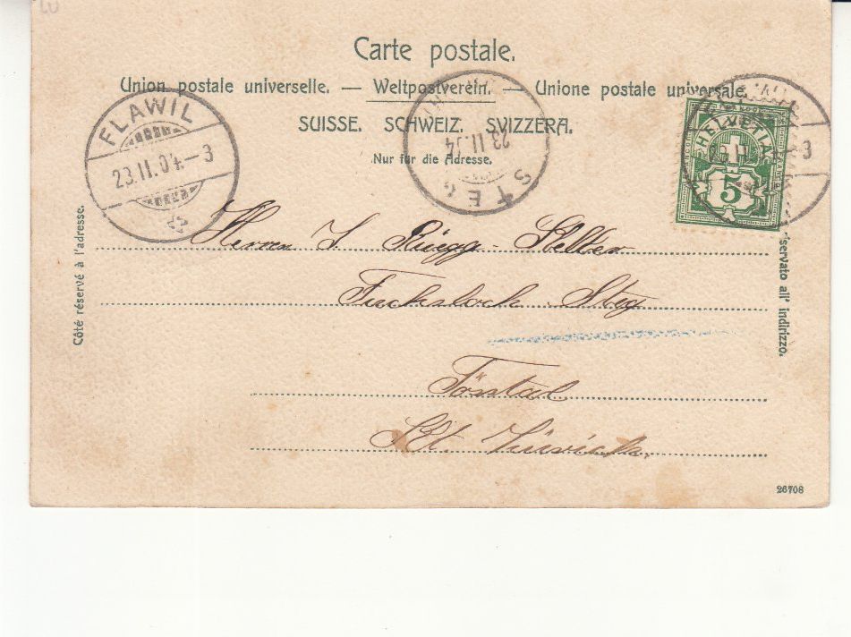 Ansichtskarten: Flawil 1904 – Gebraucht aus Bürglen TG von StampGraf 1