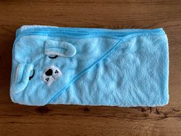 Blue Cute Baby Hooded Bath Shower Towel Cotton