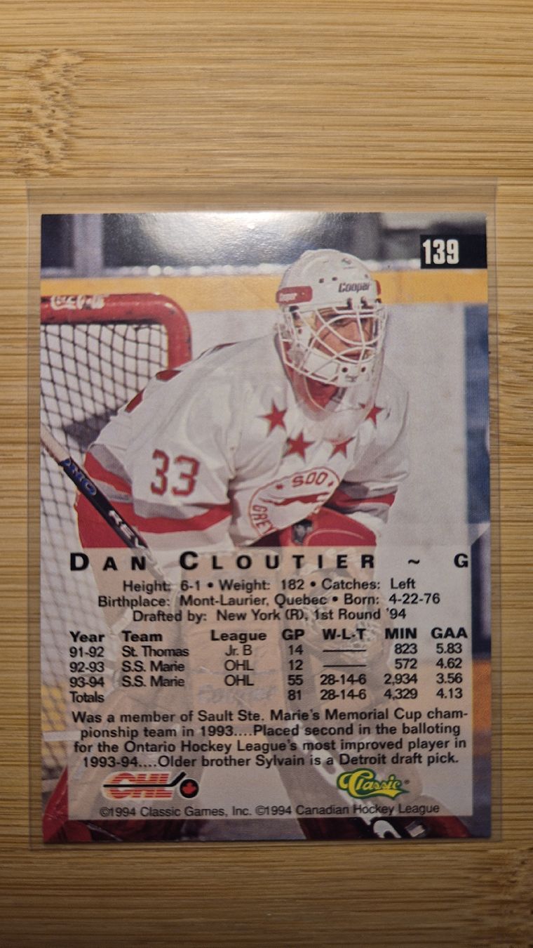 NHL Cartes à collectionner: OHL Dan Cloutier classic 4 – D'occasion à Bellach par IceCards-80 1