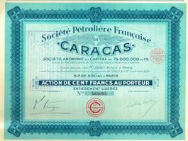 Société Pétrolière Française de Caracas SA, Paris - 1932