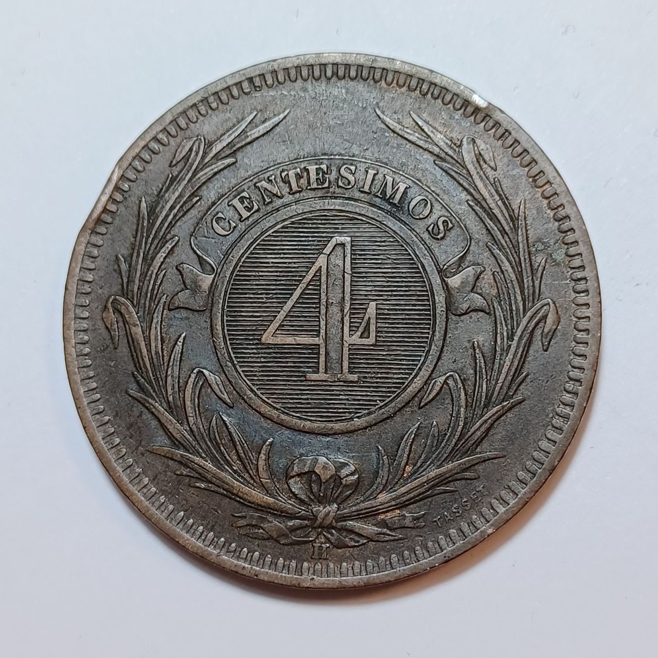 Tutti le monete: 4 Centésimos 1869 Uruguay – Usato da Pfäffikon ZH venduto da Welt_Muenzen 1