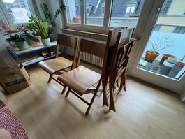 Vintage Klapptstühle Holz (4 Stück)