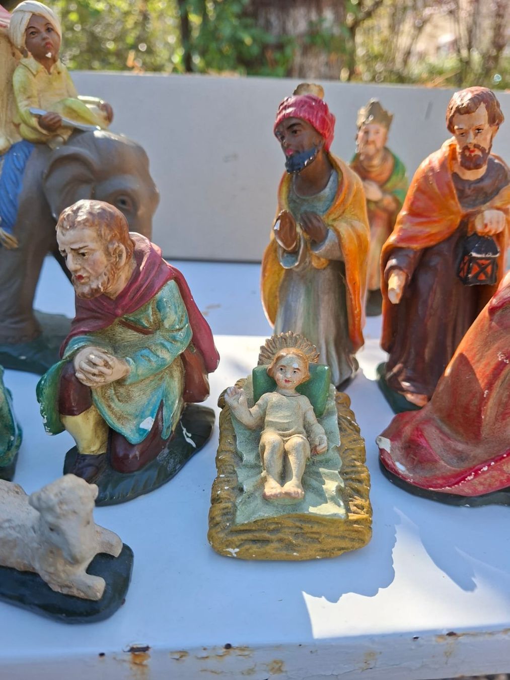 Statuette: Antike gr. Gips Krippenfiguren – Usato da Trimbach venduto da stillik 8