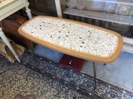 Retro Mosaiktisch – Holz, Stein & Metall – Top Zustand