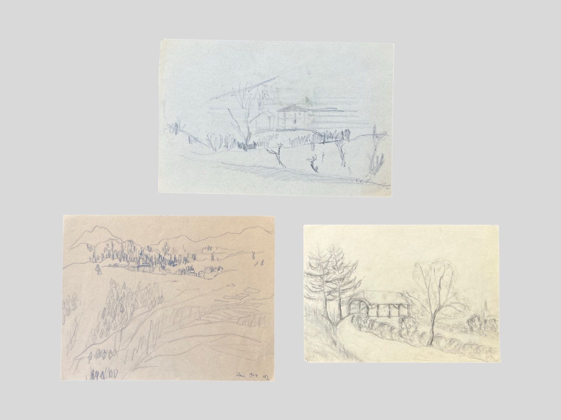 Tableaux: AB 1.- / 3 Landschafts-Studien – D'occasion à Wohlenschwil par Amadeus-Auctions