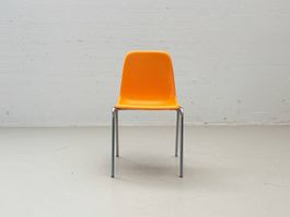 Kunststoff-Schalenstuhl in Orange, 1970er Jahre