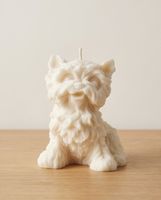 Hund Kerze weiss Form Dekoration Neu