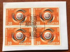 4 er Block Nr.437 mit Papier Stempel Bern