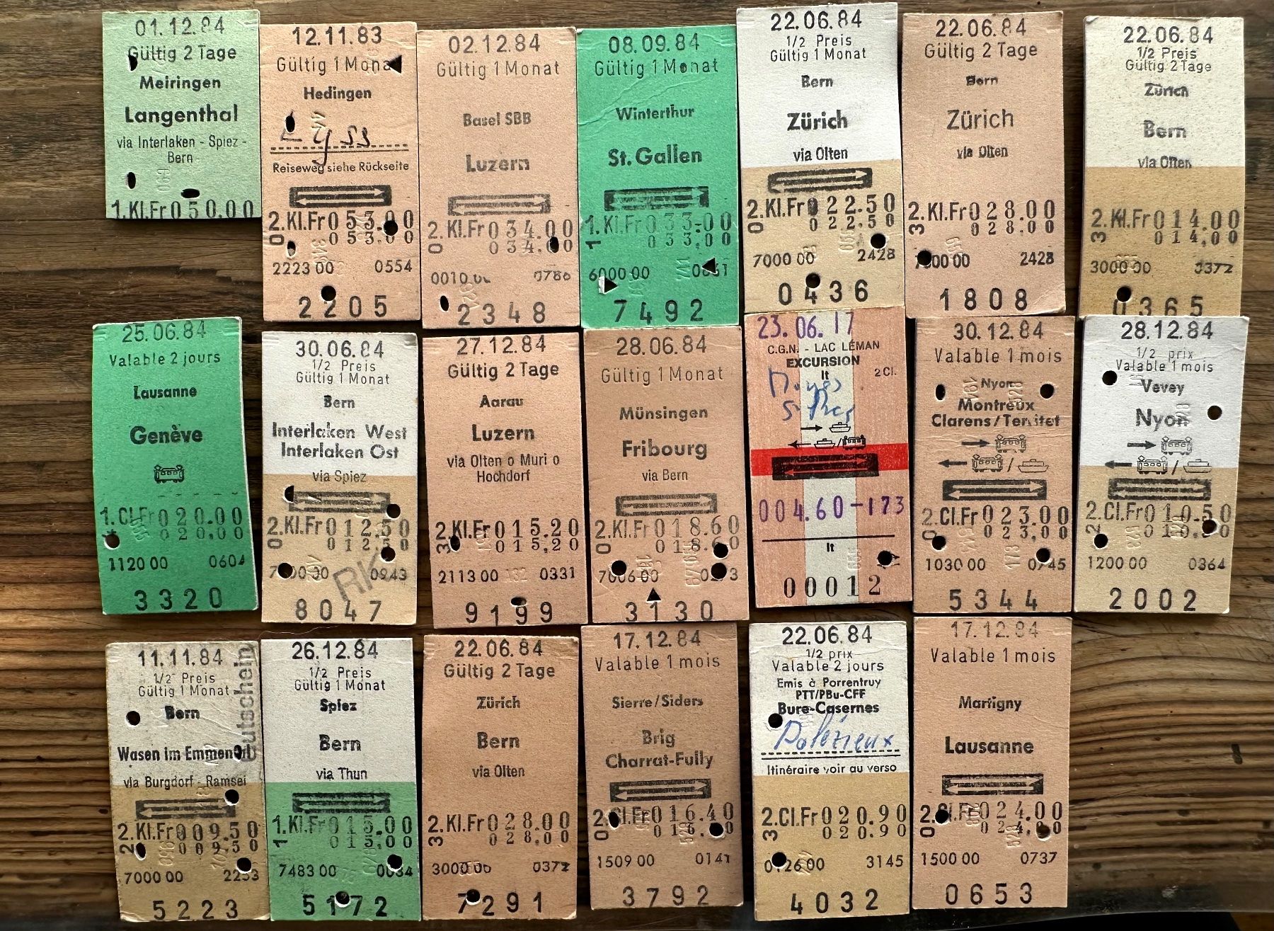 Billets: 20 Top Billette, SBB, Tickets Edmondsche Kartonbillette – D'occasion à Seltisberg par quadartswiss