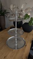 3-stöckige Etagere aus Metall – Silber / Vintage Look