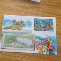 Banknoten Brief - Lettre avec billet de banque Malediven
