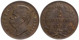 Italien, 2 Cents 1898 Roma