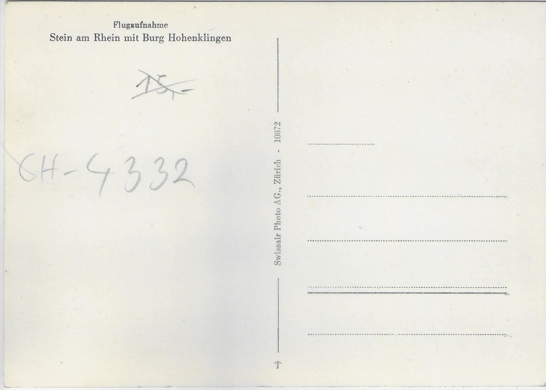Cartoline postali: Flugaufnahme - Stein am Rhein – Usato da Ettingen venduto da Kartenplanet 1