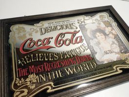 Design 60/70er Werbespiegel Coca Cola   33 x 23 cm