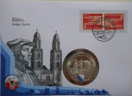 Numisbrief 725 Jahre Eidgenossenschaft Zürich