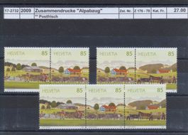 2009 "Alpabzug" - Zusammendrucke, ** postfrisch