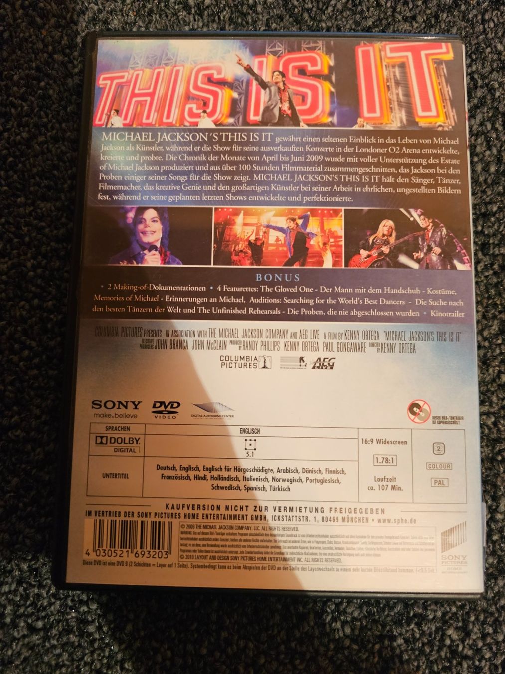Sonstiges zu Filme & Serien: MICHAEL JACKSONS THIS IS IT(13139) – Gebraucht aus Ruswil von  1