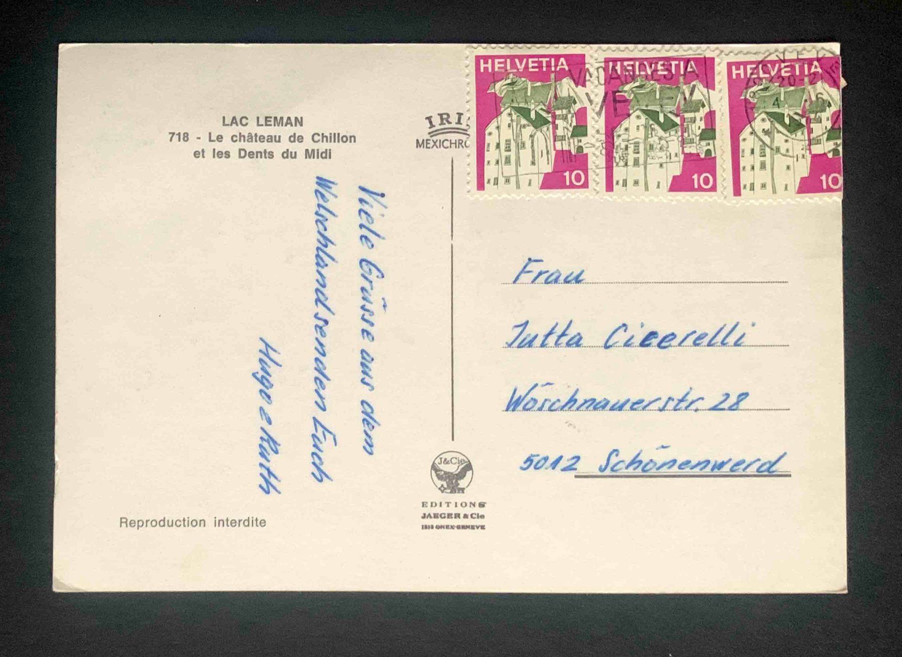 Cartoline postali: AK LAC LEMAN Le chateau de Chillon – Usato da Goldau venduto da artelier1 1