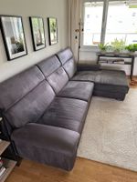 Grosses Diga-Ecksofa mit Longchair, Anthrazit, sehr gepflegt