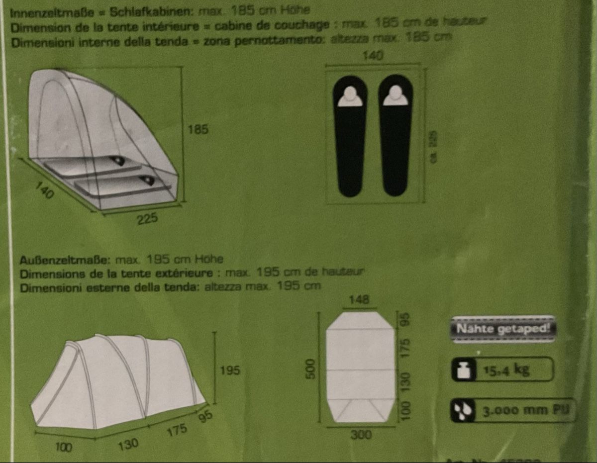Tende : Zelt 4 Personen – Nuovo e nell'imballaggio originale da Bergdietikon venduto da Papageischtli 2