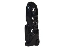 Steinfigur Azteken-Statue, schwarzer Obsidian