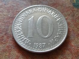 YOUGOSLAVIE  10  Dinara  1987
