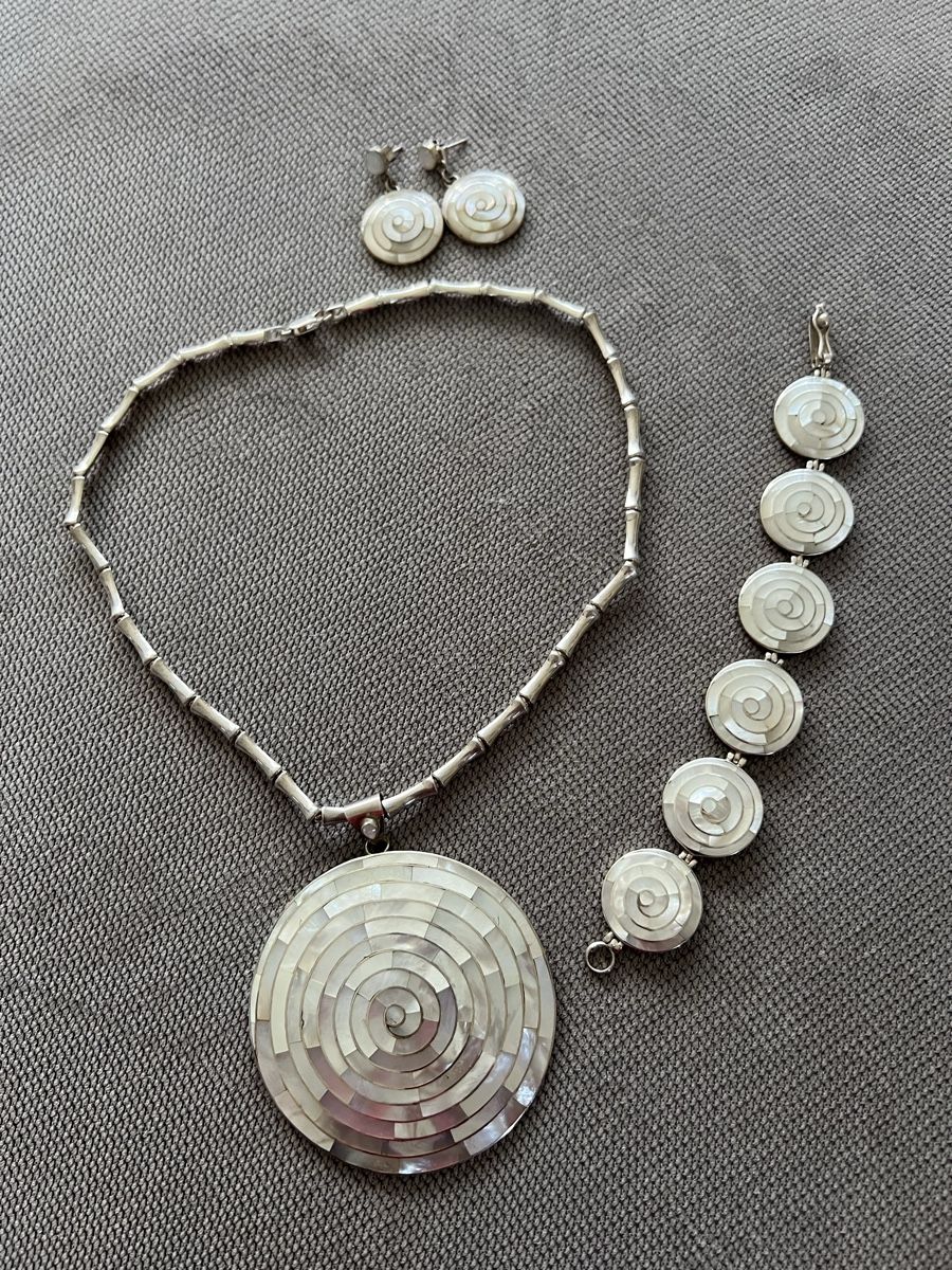 Altri gioielli: Silber schmuck Set Silber 950 mit Pearlmut – Nuovo (secondo la descrizione) da Triesen venduto da bubita