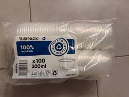 Lot de 10 x 100 pot Tusipack 200 ml avec couvercle