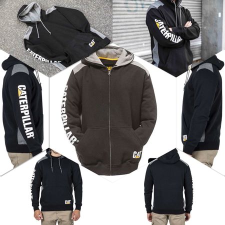 CATERPILLAR WORKWEAR ZIP LOGO HOODIE SIZE L