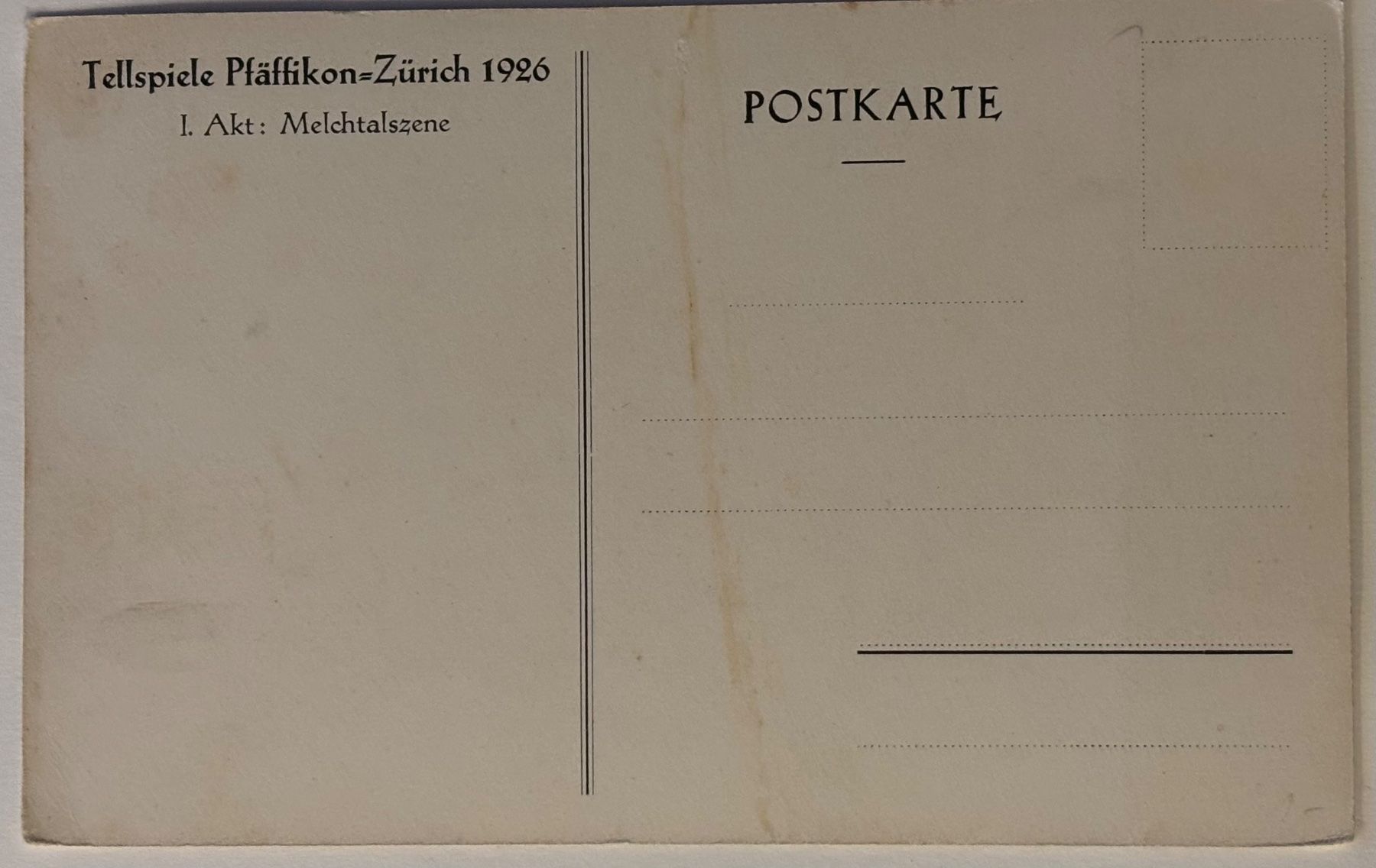 Ansichtskarten: Pfäffikon ZH, Tell spiele, 1926 – Gebraucht aus Frauenfeld von Merk52 1