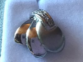 Moderne massive Weissgold Ohrstecker