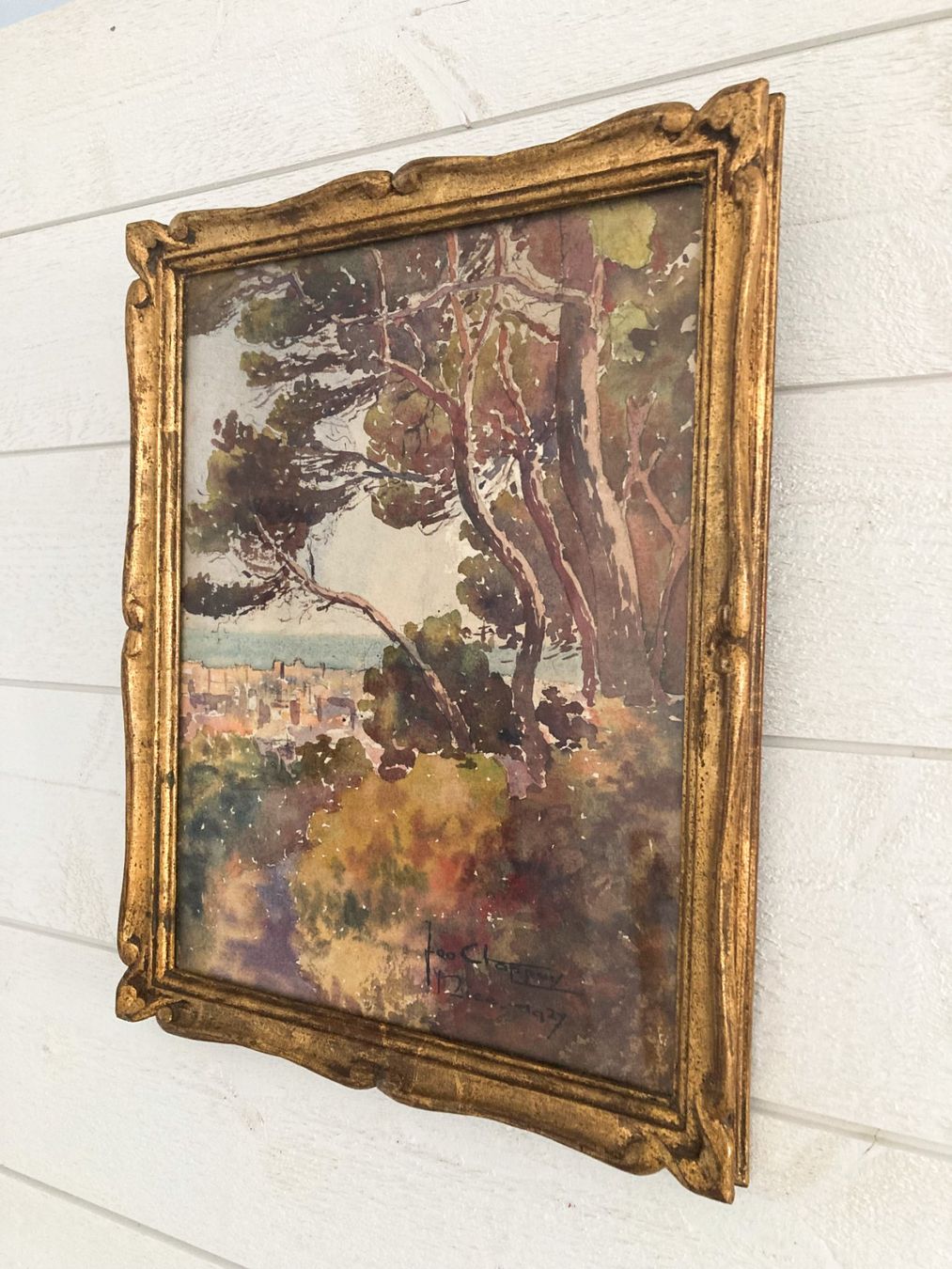Dipinti: Georges Chappuis-Nice-1927-aquarelle dédicacée – Usato da Vaumarcus venduto da Arte-Lovers 2
