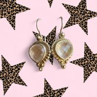 Real silver cristal quartz earrings