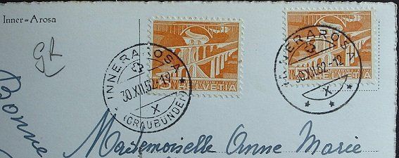 Cartes postales: INNER-AROSA Pension Gspon – D'occasion à Jona par philajona 1