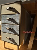 Kommode Holz mit 4 Schubladen 35x27x75 cm