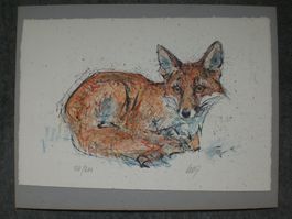 Fritz Hug – Lithografie ,Fuchs‘